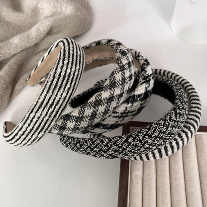 Elegant Lady Plaid Cloth Hair Band