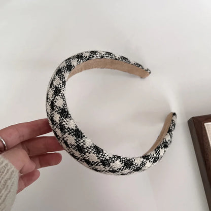 Elegant Lady Plaid Cloth Hair Band