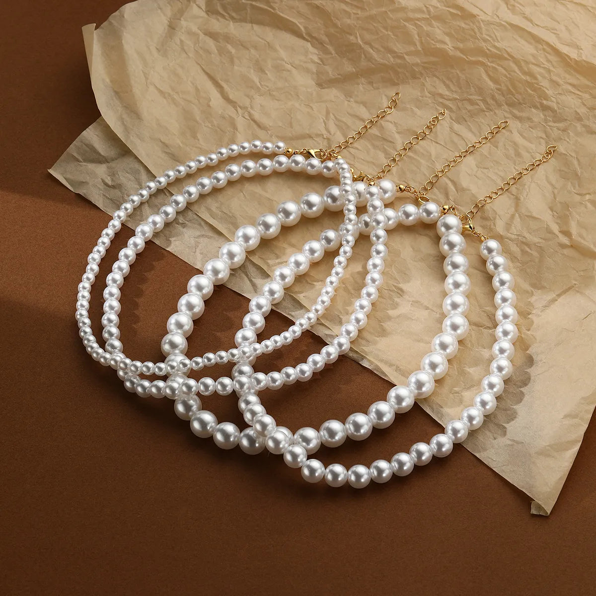 Elegant Lady Round Artificial Pearl Imitation Pearl Metal Wholesale Choker