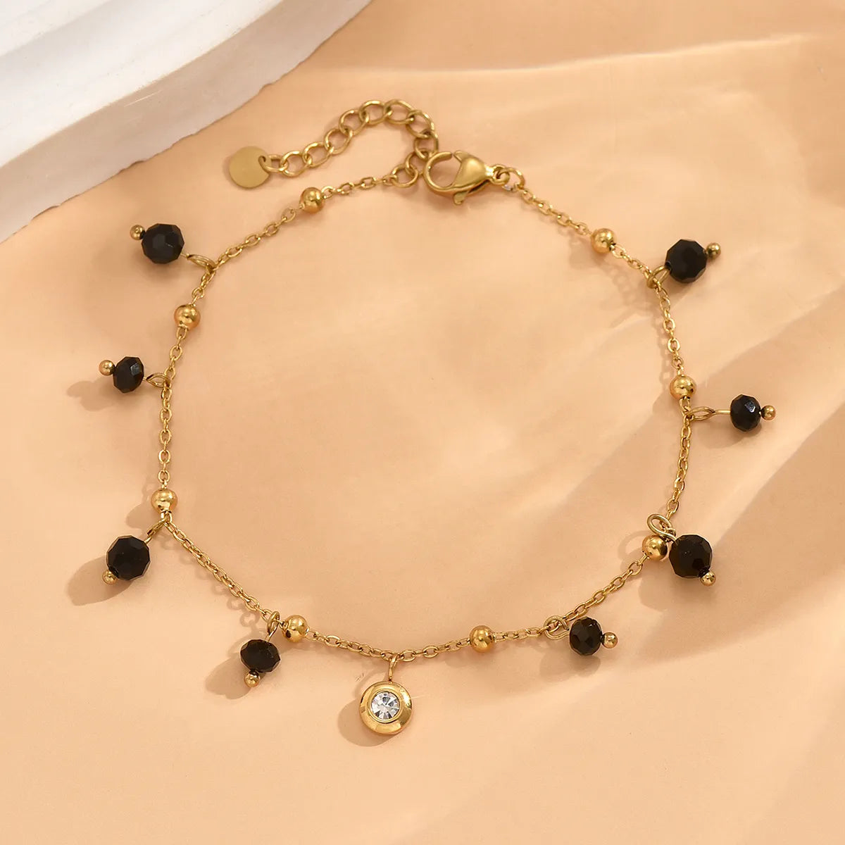 Elegant Lady Round Stainless Steel Synthetic Resin Plating 14k Gold Plated Silver Plated Bracelets