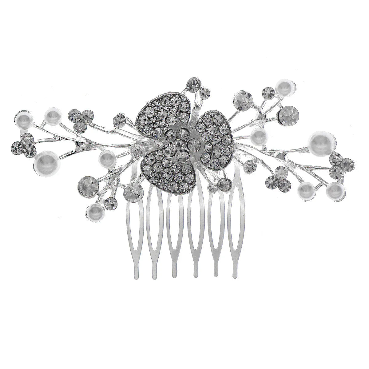 Elegant Lady Shiny Flower Alloy Plating Insert Comb