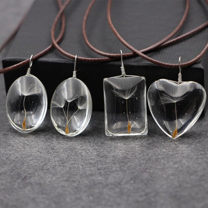 Elegant Lady Simple Style Dandelion Glass Glass Women's Pendant Necklace