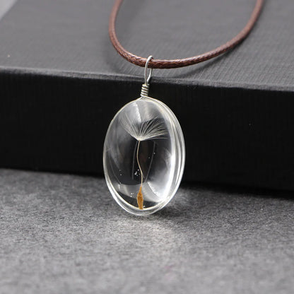 Elegant Lady Simple Style Dandelion Glass Glass Women's Pendant Necklace