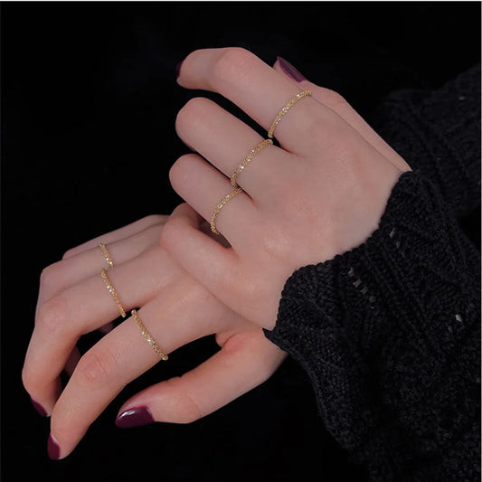 Elegant Lady Simple Style Geometric Stainless Steel Rings