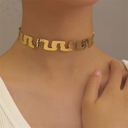 Elegant Lady Solid Color Alloy Women'S Choker