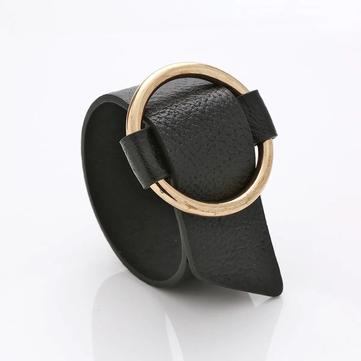 Elegant Lady Solid Color Pu Leather Wholesale Bangle