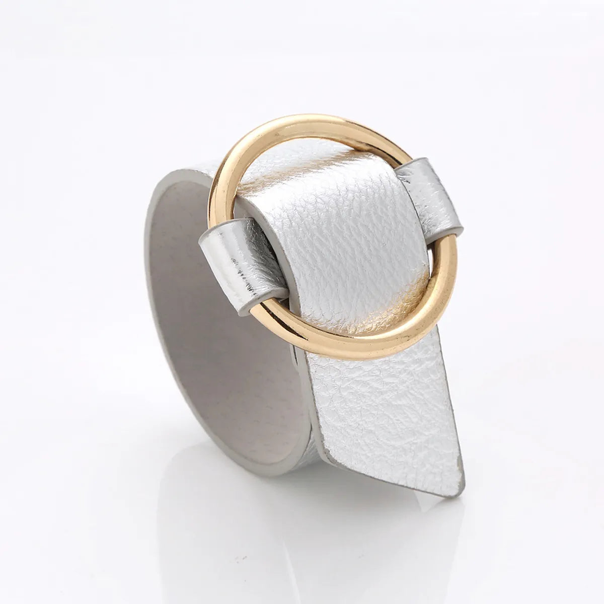 Elegant Lady Solid Color Pu Leather Wholesale Bangle