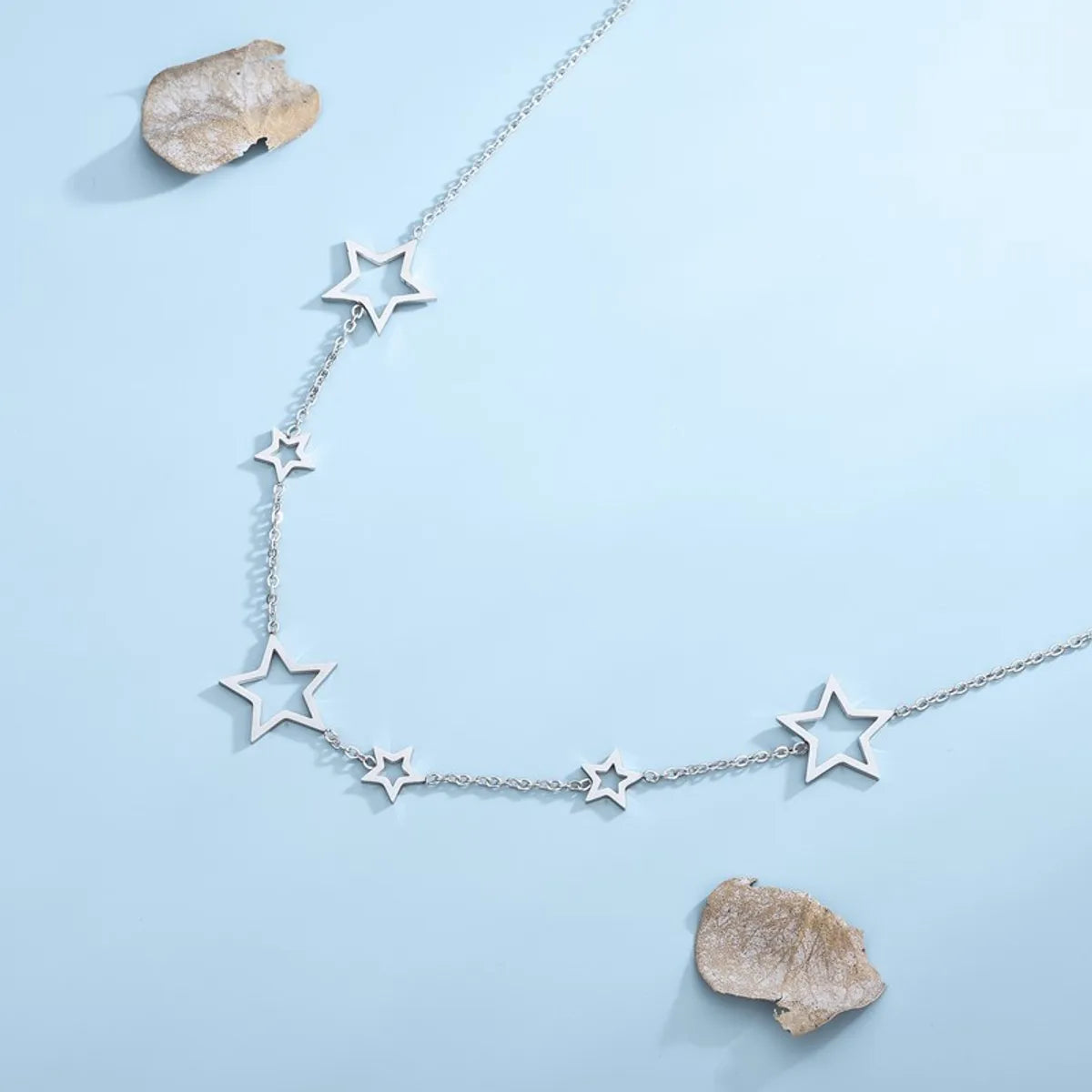 Elegant Lady Star Titanium Steel Plating Necklace