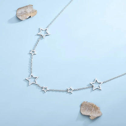 Elegant Lady Star Titanium Steel Plating Necklace