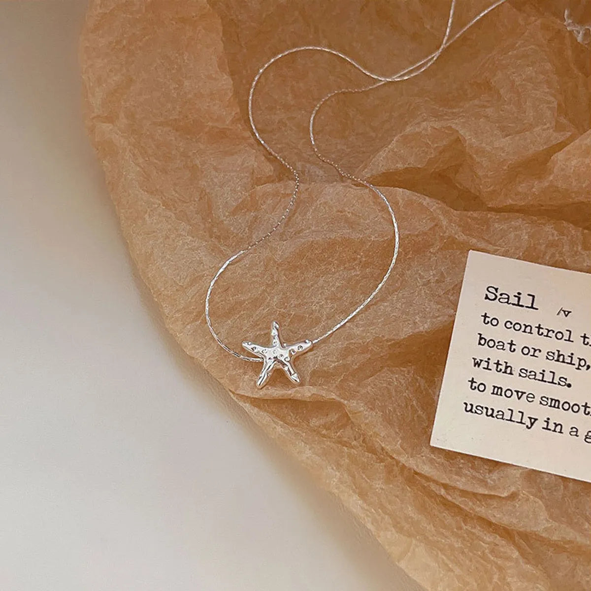 Elegant Lady Starfish Sterling Silver Plating Necklace