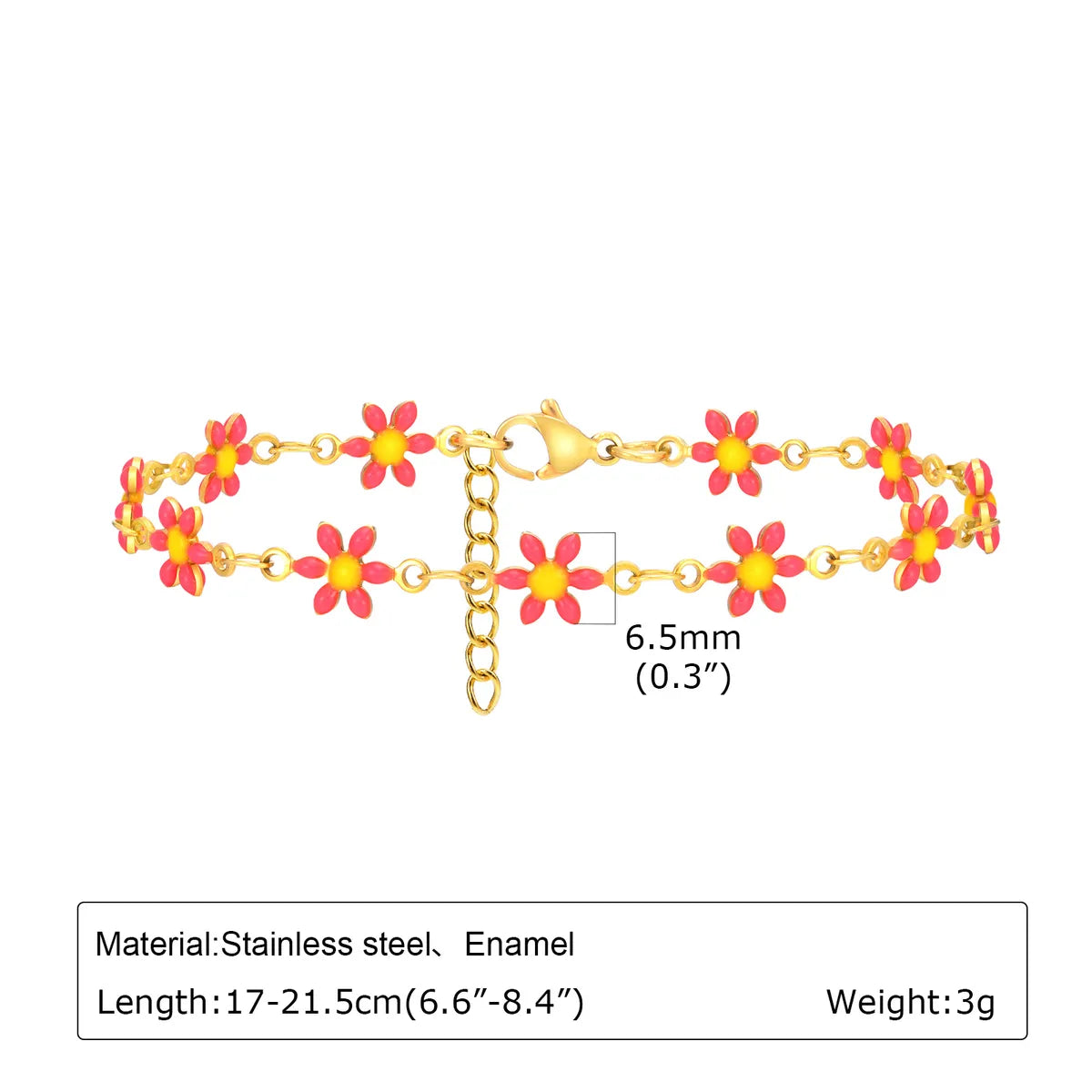 Elegant Lady Streetwear Cherry Heart Shape Flower 201 Stainless Steel Gold Plated Bracelets In Bulk