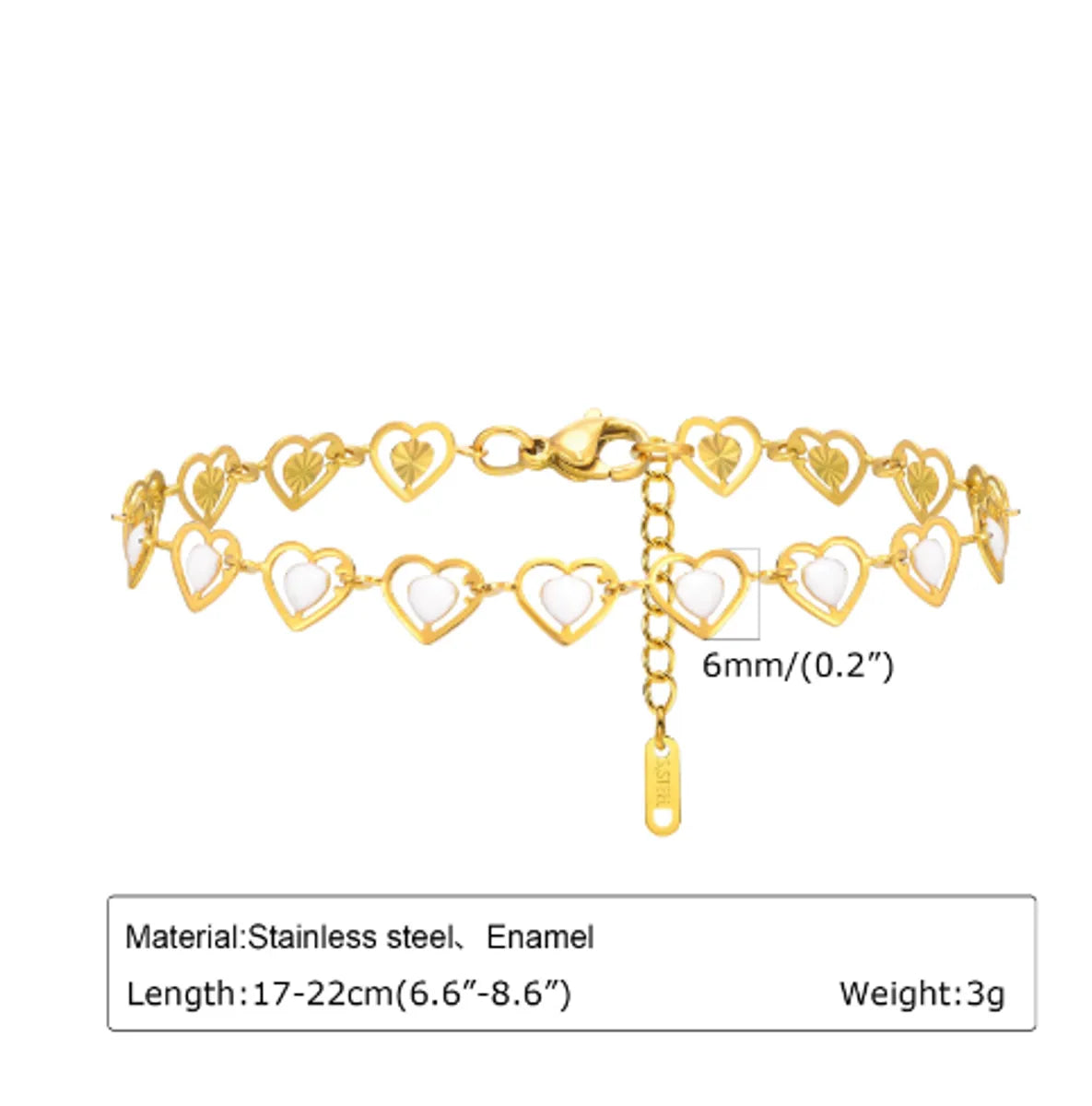 Elegant Lady Streetwear Cherry Heart Shape Flower 201 Stainless Steel Gold Plated Bracelets In Bulk