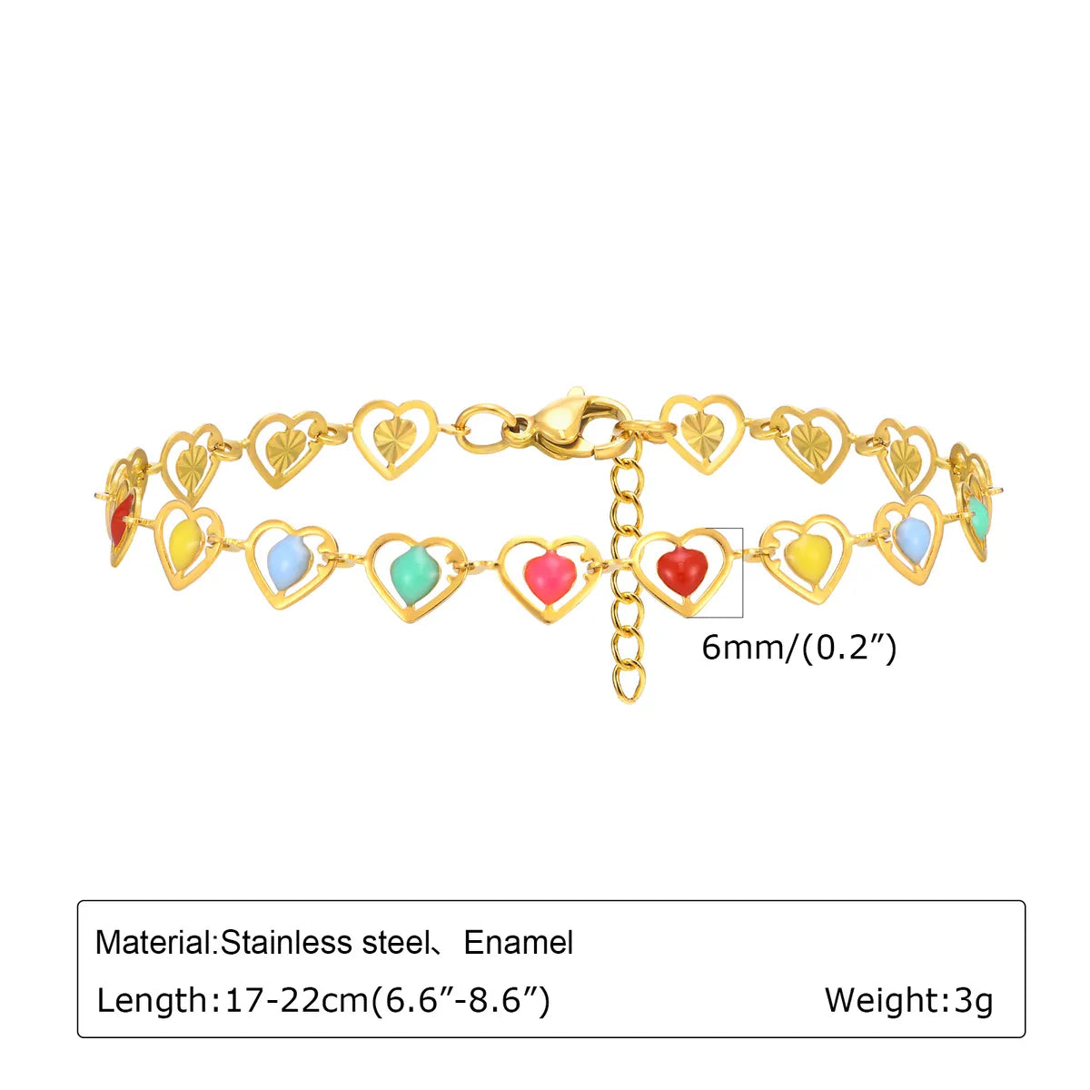 Elegant Lady Streetwear Cherry Heart Shape Flower 201 Stainless Steel Gold Plated Bracelets In Bulk