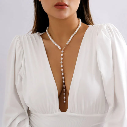 Elegant Lady Streetwear Geometric CCB Imitation Pearl Wholesale Pendant Necklace