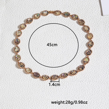 Elegant Lady Streetwear Oval Resin Shell Alloy Wholesale Necklace