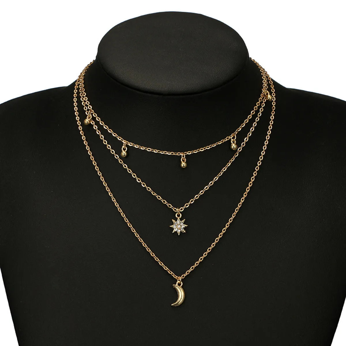 Elegant Lady Streetwear Star Moon Alloy Plating Inlay Zircon Women's Layered Necklaces