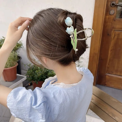 Women'S Elegant Lady Sweet Tulip Alloy Hair Claws