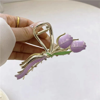 Women'S Elegant Lady Sweet Tulip Alloy Hair Claws