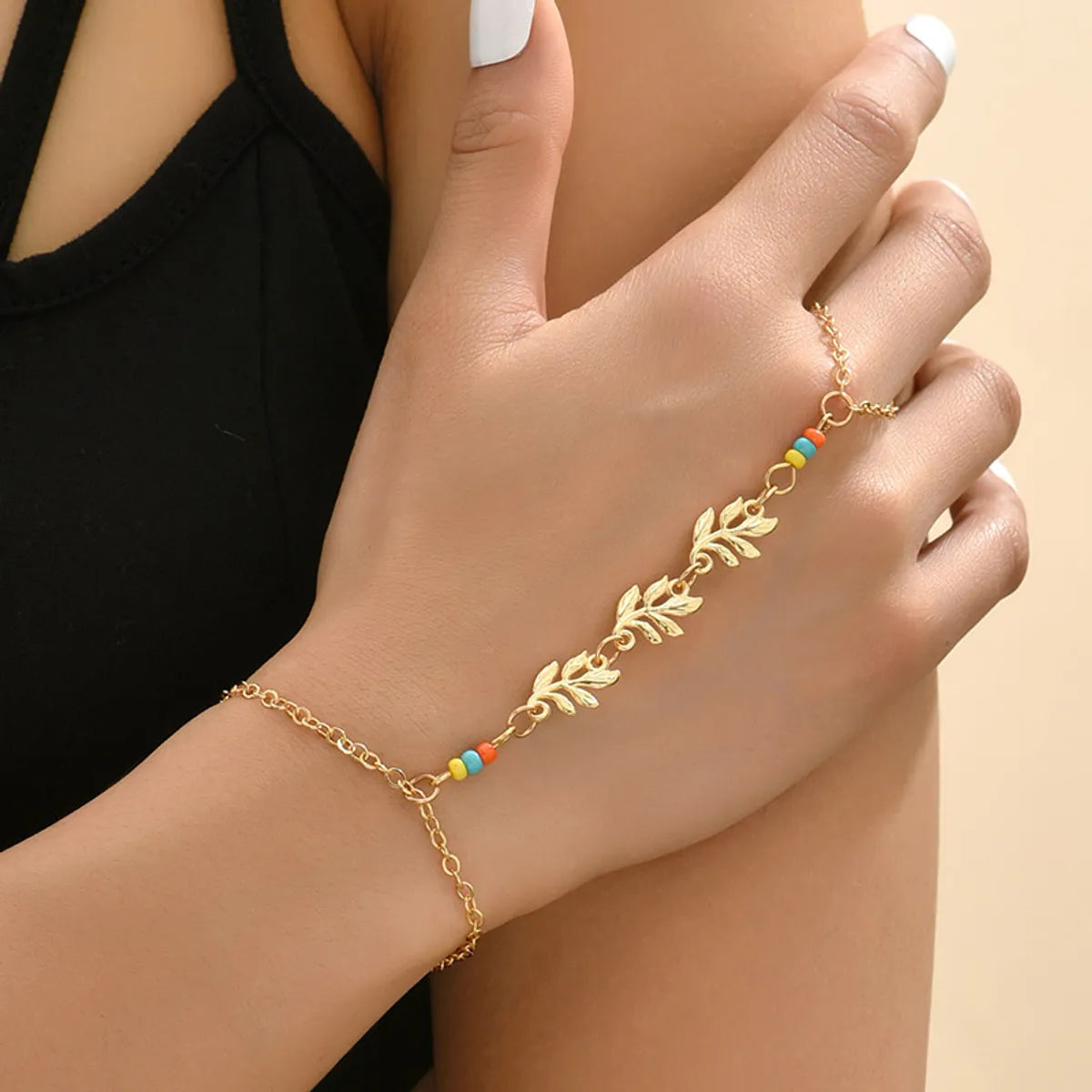 Elegant Leaf Alloy Plating Women's Bracelets