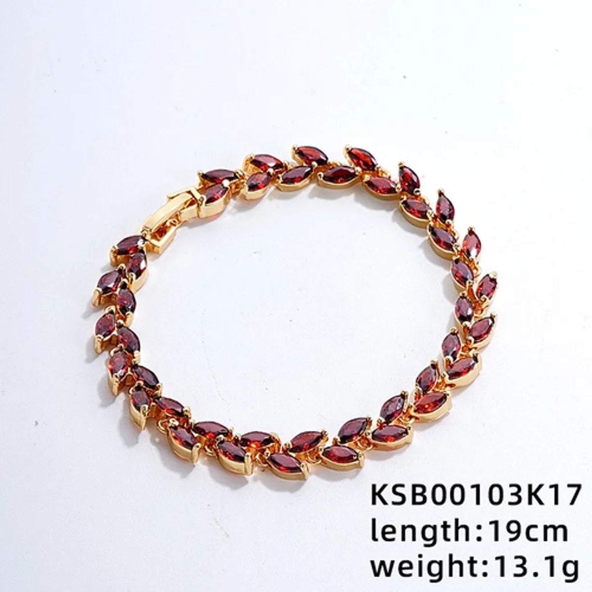 Elegant Leaves Copper Zircon Bracelets In Bulk