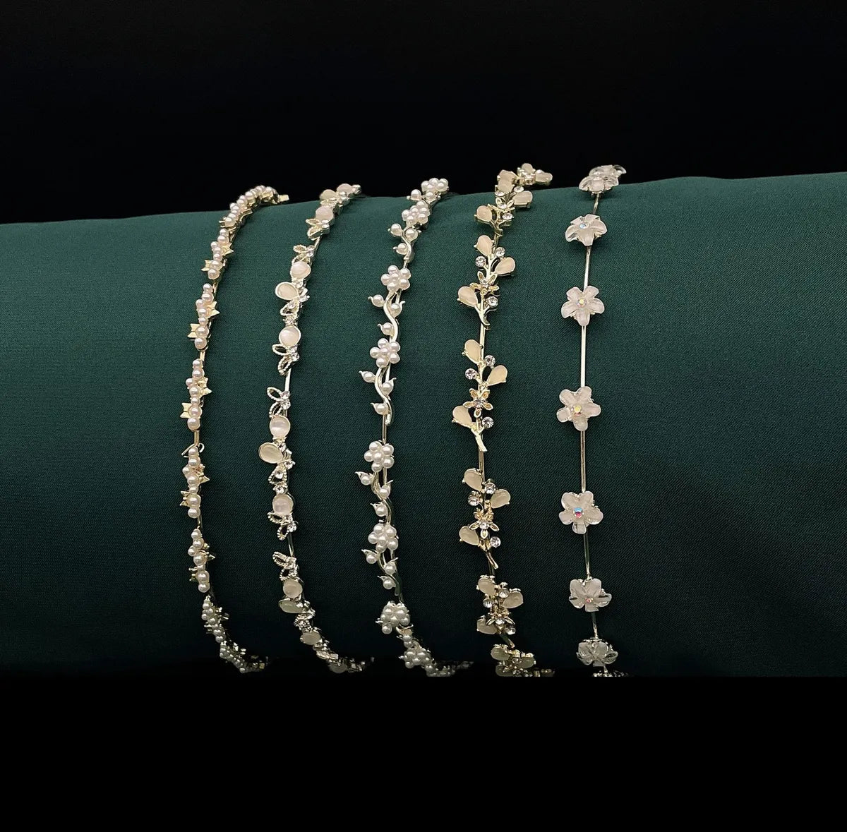 Elegant Leaves Flower Alloy Inlay Zircon Hair Band