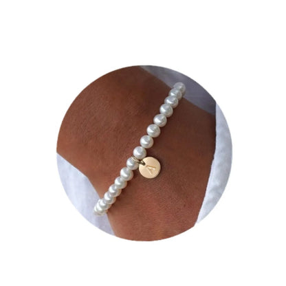 Elegant Letter 304 Stainless Steel Artificial Pearl Wholesale Bracelets