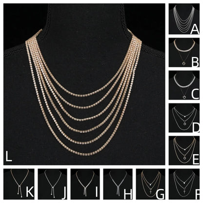 Elegant Letter Alloy Inlay Zircon Women'S Pendant Necklace