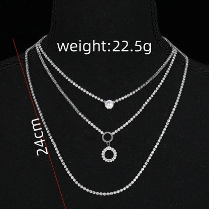 Elegant Letter Alloy Inlay Zircon Women'S Pendant Necklace