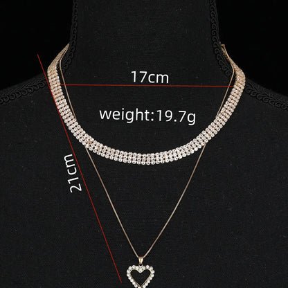 Elegant Letter Alloy Inlay Zircon Women'S Pendant Necklace