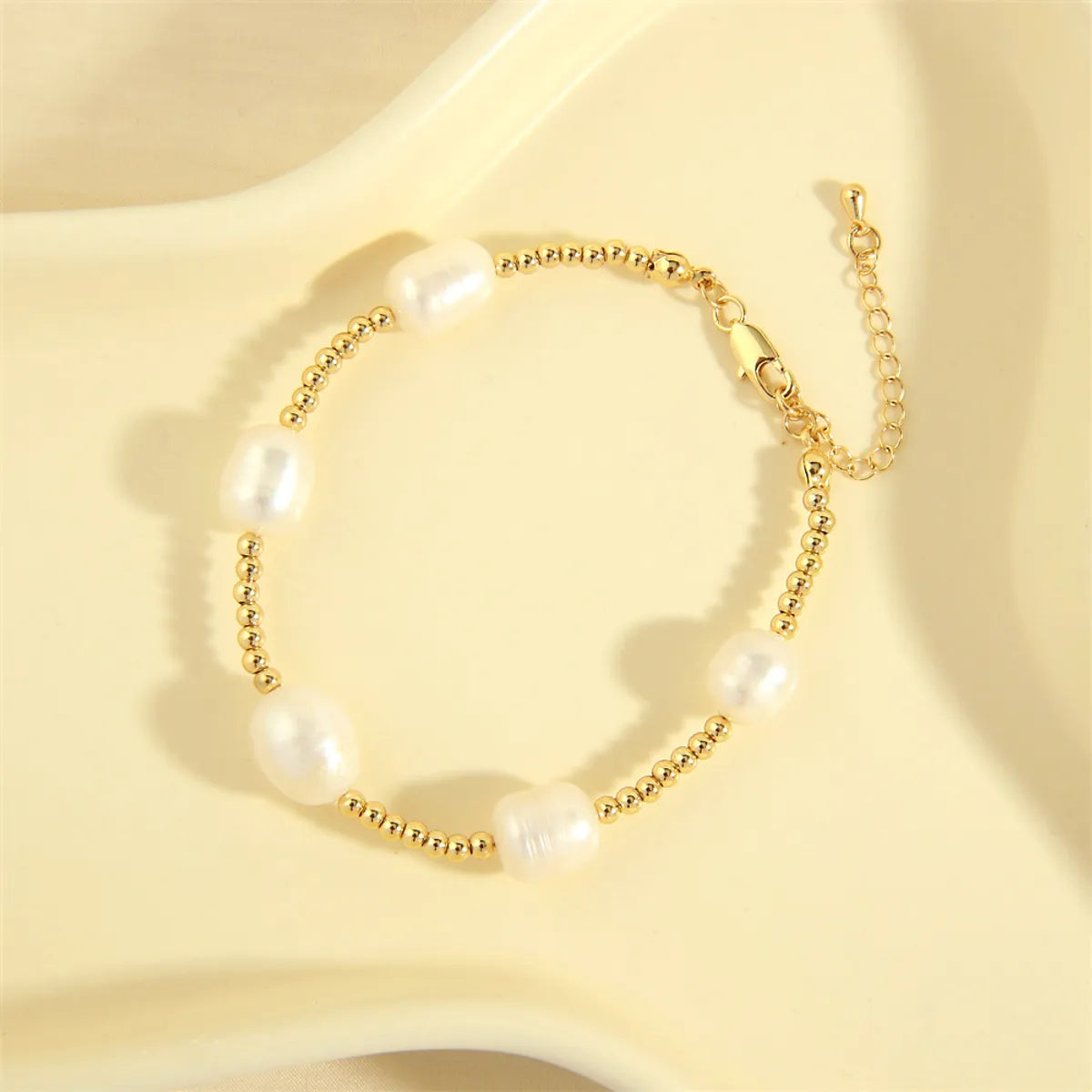 Elegant Letter Freshwater Pearl Copper Plating Inlay Zircon 18k Gold Plated Jewelry Set