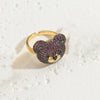 Elegant Luxurious Bear Copper 14k Gold Plated Zircon Rings In Bulk