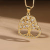 Elegant Luxurious Classic Style Portrait Tree Heart Shape Copper Plating Inlay Zircon 14k Gold Plated Pendant Necklace