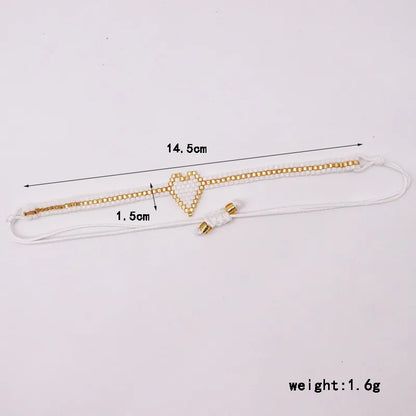 Elegant Luxurious Cross Letter Artificial Crystal Glass Knitting Women'S Bracelets