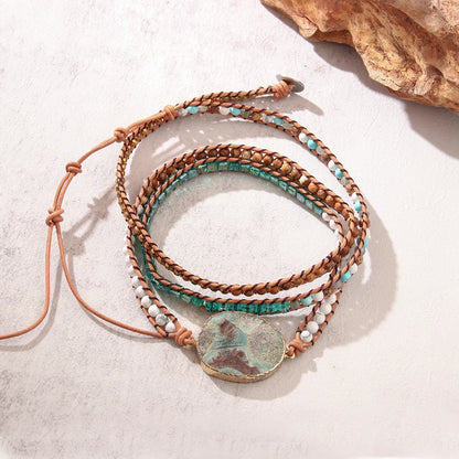 Elegant Luxurious Ethnic Style Marble Crack Natural Stone Stone Ore Bracelets