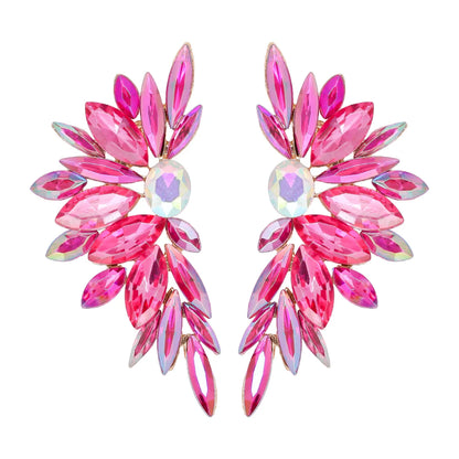 Elegant Luxurious Geometric Alloy Inlay Glass Stone Women'S Ear Studs