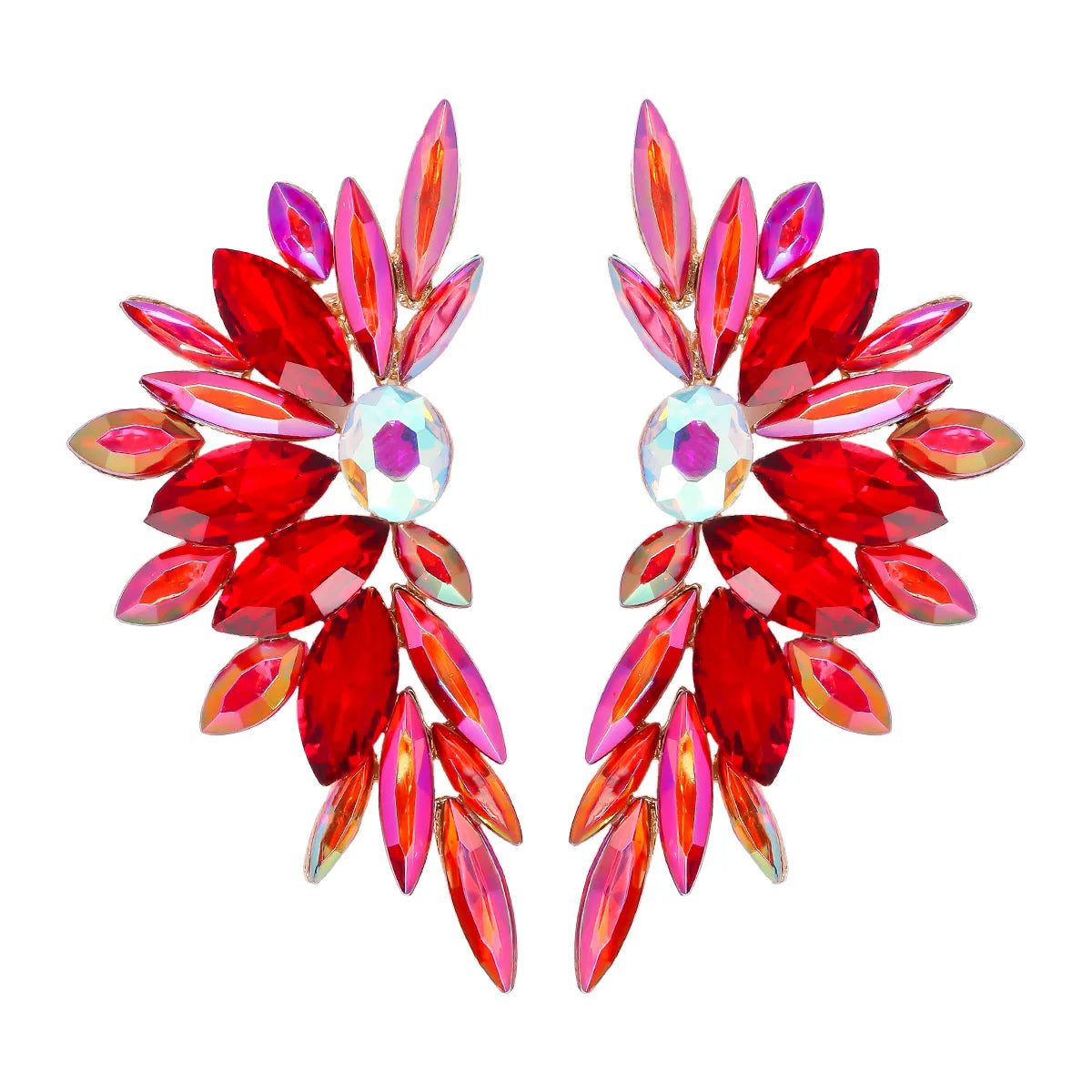 Elegant Luxurious Geometric Alloy Inlay Glass Stone Women'S Ear Studs