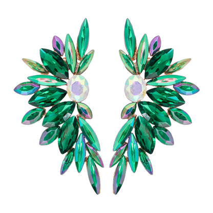 Elegant Luxurious Geometric Alloy Inlay Glass Stone Women'S Ear Studs