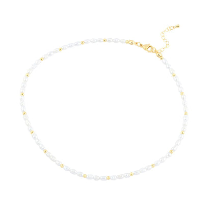 Elegant Luxurious Irregular Freshwater Pearl Copper Beaded Plating 18k Gold Plated Choker