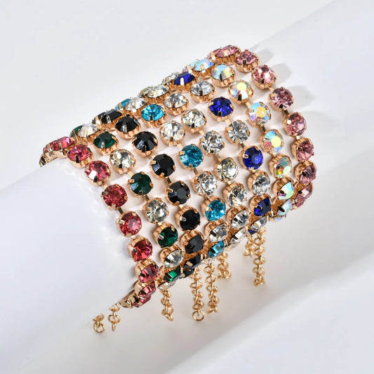 Elegant Luxurious Lady Geometric Copper Inlay Zircon Bracelets