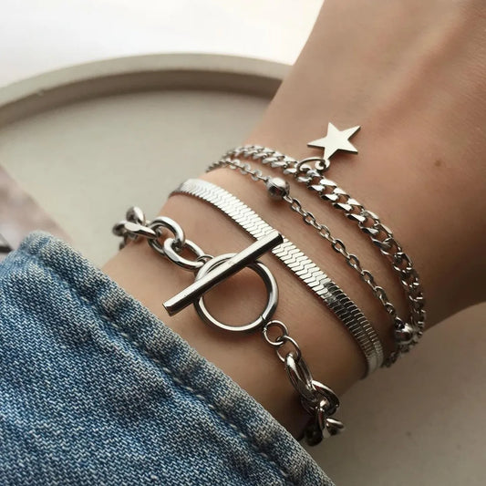 Elegant Luxurious Pentagram Alloy Women'S Bracelets