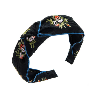 Women'S Elegant Luxurious Printing Flower Cloth Embroidery Hair Band