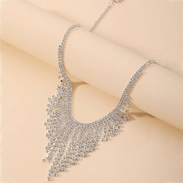 Elegant Luxurious Queen Tassel Alloy Irregular Plating Inlay Rhinestones Silver Plated Women's Necklace Choker