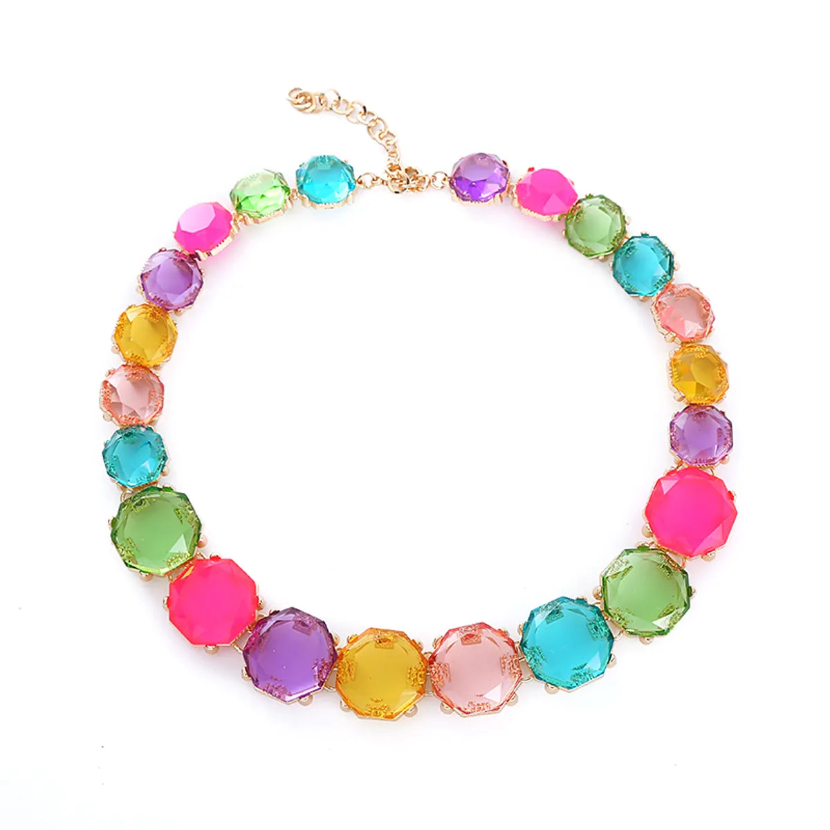 Elegant Luxurious Round Alloy Inlay Resin Women's Necklace