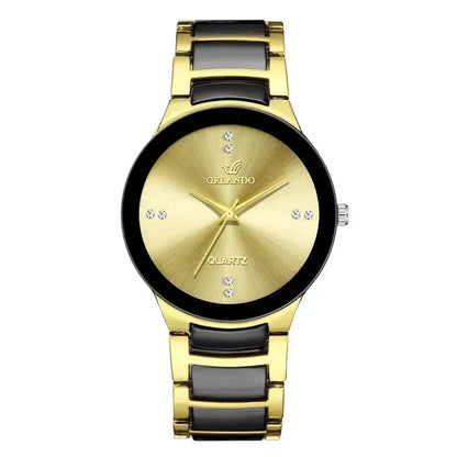 Elegant Luxurious Round Folding Buckle Quartz Men'S Watches