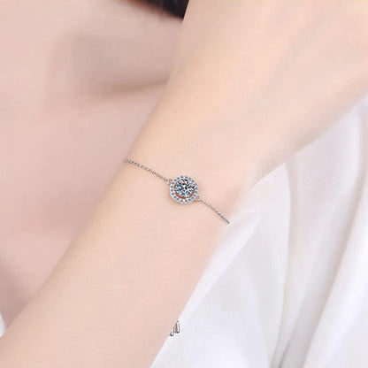 Elegant Luxurious Round Sterling Silver Plating Inlay Zircon 18k Gold Plated Bracelets