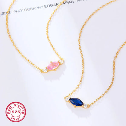 Elegant Luxurious Shiny Geometric Sterling Silver Plating Inlay Zircon 18k Gold Plated White Gold Plated Necklace