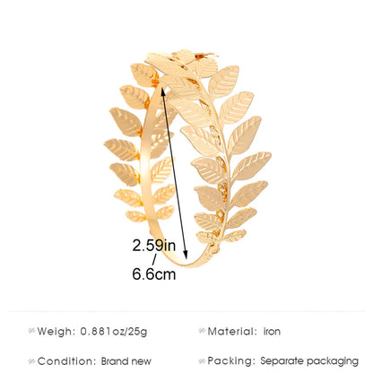 Elegant Luxurious Shiny Leaves Iron Wholesale Bangle