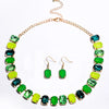 Elegant Luxurious Shiny Rectangle Alloy Inlay Resin Women'S Jewelry Set