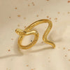 Elegant Luxurious Snake Copper Asymmetrical Plating 14k Gold Plated Open Ring