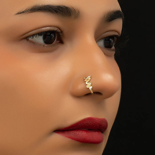 Elegant Luxurious Solid Color Alloy Gold Plated Artificial Diamond Nose Studs In Bulk